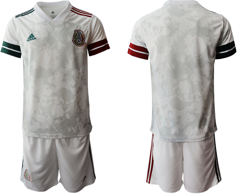 Men 2020-2021 Season National team Mexico away white Soccer Jersey